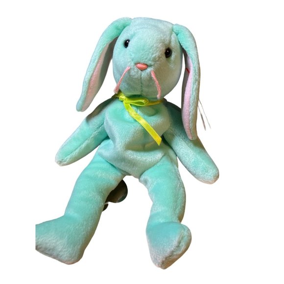 Ty Beanie Babies Hippity the Bunny Beanie Baby Plush Green - Picture 1 of 11